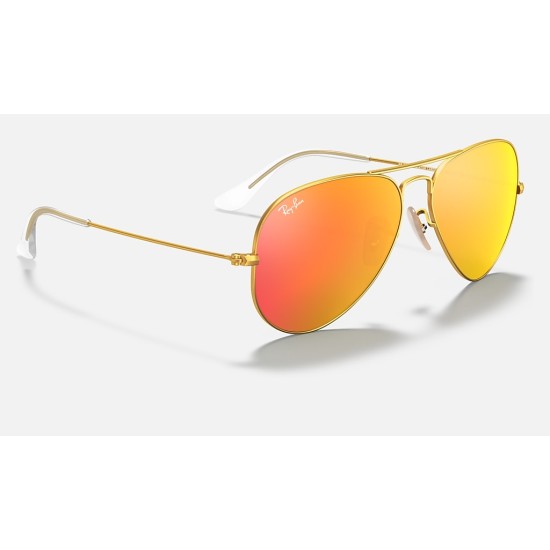 AVIATOR FLASH LENSES
Lenses: Orange Mirror  +  Frame: Gold