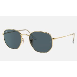 HEXAGONAL
Lenses: Blue Solid Color  +  Frame: Gold