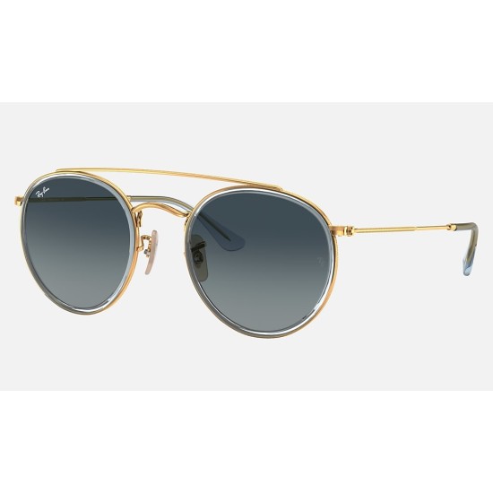 ROUND DOUBLE BRIDGE
Lenses: Blue Gradient  +  Frame: Gold