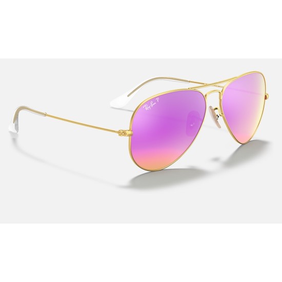 AVIATOR FLASH LENSES
Lenses: Polarized Cyclamen Mirror  +  Frame: Gold